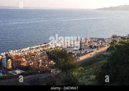 Le cimetière marin de St Tropez de la citadelle Banque D'Images