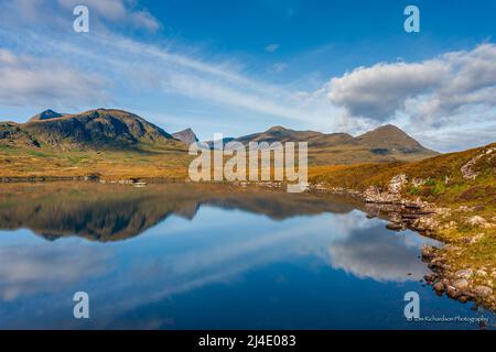 Les collines de Coigach de Lochanan Dubha, Écosse Banque D'Images