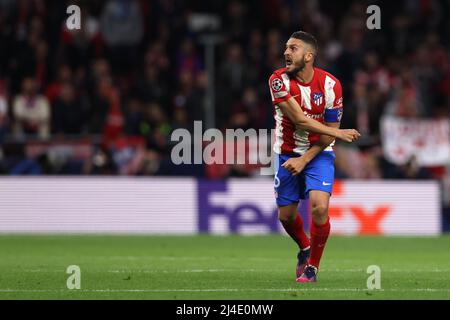 Madrid, Espagne, le 13th avril 2022. Koke, de l'Atlético Madrid, réagit lors du match de la Ligue des champions de l'UEFA au stade Wanda Metropolitano, à Madrid. Le crédit photo devrait se lire: Jonathan Moscrop / Sportimage Banque D'Images