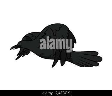 Vecteur d'illustration détaillé Flying Raven ou Crow Illustration de Vecteur