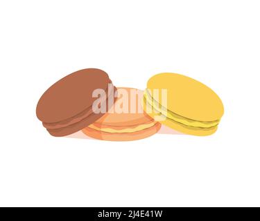 Macarons détaillés avec divers vecteur d'illustration couleur Illustration de Vecteur