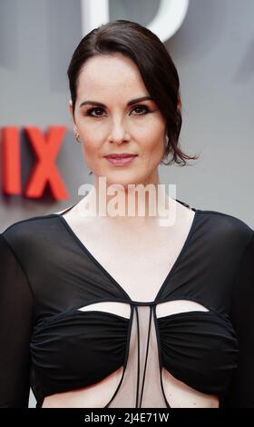 Michelle Dockery arrive pour la première mondiale de Anatomie d'un scandale à Curzon Mayfair à Londres. Date de la photo : jeudi 14 avril 2022. Banque D'Images