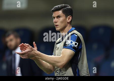 Gewiss Stadium, Bergame, Italie, 14 avril 2022, Matteo Pessina (Atalanta BC) gestes pendant Atalanta BC vs RB Lipsia - football Europa League match Banque D'Images