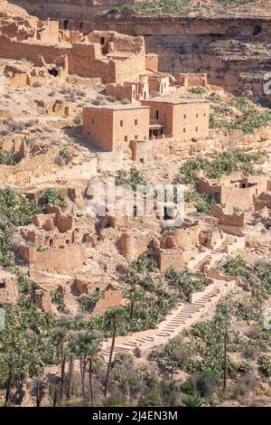 Vue panoramique depuis le canyon de Ghoufi dans la région d'Aures, Batna, Algérie Banque D'Images