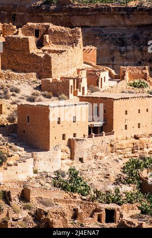 Vue panoramique depuis le canyon de Ghoufi dans la région d'Aures, Batna, Algérie Banque D'Images