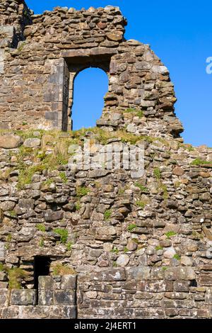 Château de Pendragon, Mallerstang Dale, Cumbria, parc national des Yorkshire Dales. Une ruine romantique dans un paysage isolé au sud de Kirkby Stephen. Banque D'Images