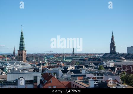 Vue depuis la Tour ronde, Copenhague, Danemark Banque D'Images