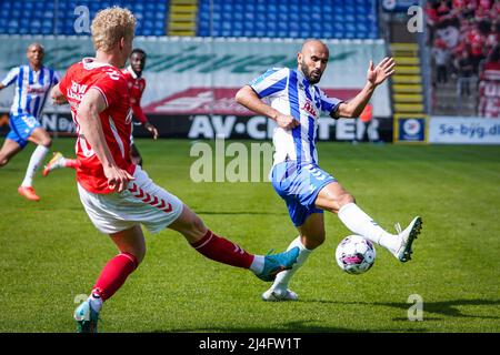 Odense, Danemark. 14th avril 2022. Issam Jebali (7) d'OB vu pendant le match de Superliga de 3F entre Odense Boldklub et Vejle Boldklub au Parc d'énergie de la nature à Odense. (Crédit photo : Gonzales photo/Alamy Live News Banque D'Images