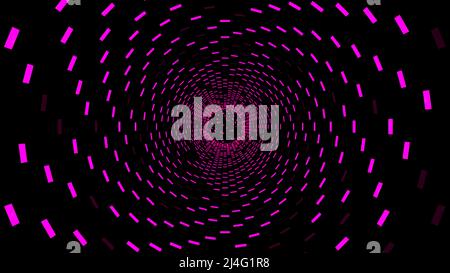 Arrière-plan noir.conception. Lumière orange et violette qui crée un tunnel en abstraction, qui met en évidence les murs des carrés et à la fin de Banque D'Images