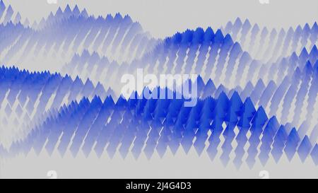 Arrière-plan abstrait des points ondulés en boucle. Conception. Texture horizontale ondulée translucide des particules blanches et bleues en mouvement. Banque D'Images