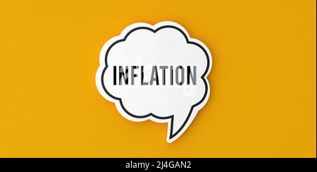 bulle de la parole et inflation Banque D'Images