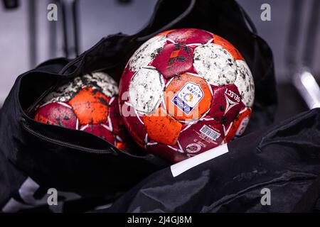 Copenhague, Danemark. 14th avril 2022. Les handballs sont prêts pour le match de handball entre le Danemark et la Pologne à la Royal Arena de Copenhague. (Crédit photo : Gonzales photo/Alamy Live News Banque D'Images