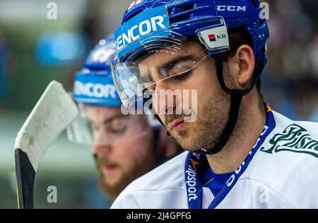 Lukas Kanak de la République tchèque lors du match de hockey Euro République tchèque contre Allemagne à Chomutov, République tchèque, 15 avril 2022. (CTK photo/Ondrej Hajek) Banque D'Images