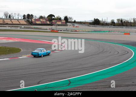 1976 Ford Escort RS 2000 en compétition dans les 2022 Masters Historic Racing au circuit de Catalogne, Barcelone, Espagne Banque D'Images