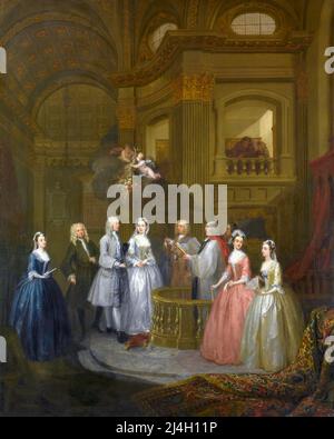 Le mariage de Stephen Beckingham et Mary Cox, 1729, peinture de William Hogarth Banque D'Images