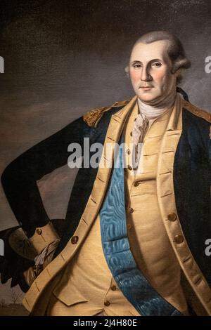 Peinture de George Washington pour commémorer la victoire de la bataille de Princeton faite par Wilson Peale Banque D'Images