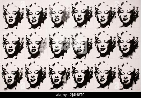 Pop art culturel de la peinture d'Andy Warshol Marilyn x 100 au Cleveland Museum of Art Banque D'Images