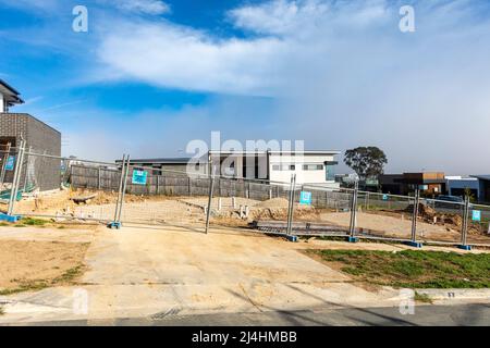 Denman Prospect à Canberra Australie une nouvelle banlieue est construite et développée dans la vallée de Molonglo, Canberra, TERRITOIRE DE LA CAPITALE AUSTRALIENNE Banque D'Images