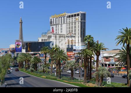 Nevada USA 4 septembre 2021 Cityscape of Las Vegas Boulevard, mieux connu sous le nom de Strip et ses célèbres hôtels et casinos Banque D'Images