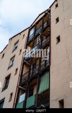 Maison traditionnelle dans la calle Sombrerete à Lavapies. Casa de la Vela à Madrid Banque D'Images