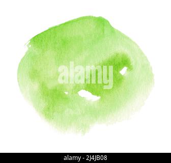 Spot aquarelle abstrait vert dessiné à la main Banque D'Images