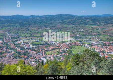 Basilique Sant'Ubaldo à Gubbio, Italie. Banque D'Images