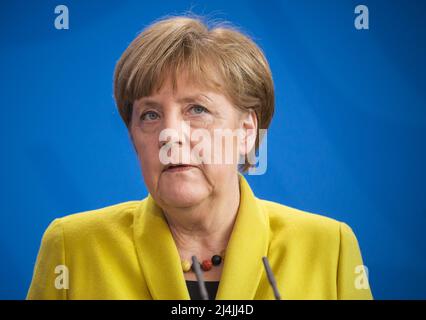 Berlin, Allemagne. 16th mars 2015. Angela Merkel, chancelière de la République fédérale d'Allemagne, lors d'un exposé conjoint avec le président de l'Ukraine Petro Porochenko à Berlin. (Credit image: © Mykhaylo Palinchak/SOPA Images via ZUMA Press Wire) Banque D'Images