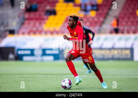 Farum, Danemark. 15th avril 2022. Simon Adingra (17) du FC Nordsjaelland vu lors du match Superliga de 3F entre le FC Nordsjaelland et Soenderjyske à droite de Dream Park à Farum. (Crédit photo : Gonzales photo/Alamy Live News Banque D'Images