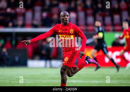 Farum, Danemark. 15th, avril 2022. Lasso Coulibaly (28) du FC Nordsjaelland vu pendant le match Superliga de 3F entre le FC Nordsjaelland et Soenderjyske à droite de Dream Park à Farum. (Crédit photo: Gonzales photo - Dejan Obretkovic). Banque D'Images