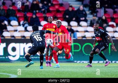 Farum, Danemark. 15th avril 2022. Ernest Nuamah (37) du FC Nordsjaelland vu lors du match Superliga de 3F entre le FC Nordsjaelland et Soenderjyske à droite de Dream Park à Farum. (Crédit photo : Gonzales photo/Alamy Live News Banque D'Images