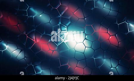 Animation des cellules eucaryotes chloroplastes au microscope. Mouvement. Visualisation abstraite de la formation microscopique dans une cellule végétale, biologie Banque D'Images