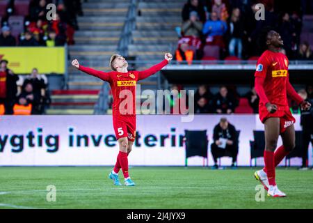 Farum, Danemark. 15th avril 2022. Martin Frese (5) du FC Nordsjaelland vu pendant le match Superliga de 3F entre le FC Nordsjaelland et Soenderjyske à droite de Dream Park à Farum. (Crédit photo : Gonzales photo/Alamy Live News Banque D'Images