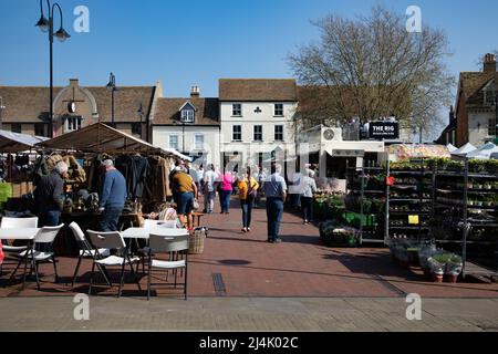 Scène de rue, marché d'Ely, Ely, Cambridgeshire Banque D'Images