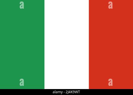 Le drapeau vert et blanc et rouge de l'Italie. Banque D'Images