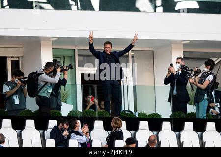 Turin, Italie. 16 avril 2022. Alessandro Del Piero, ancien joueur du Juventus FC, participe au match de football Serie A entre le Juventus FC et le Bologna FC. Credit: Nicolò Campo/Alay Live News Banque D'Images