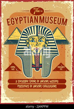 T-shirt échantillons avec l'illustration d'un Pharaon et des pyramides. Illustration de Vecteur