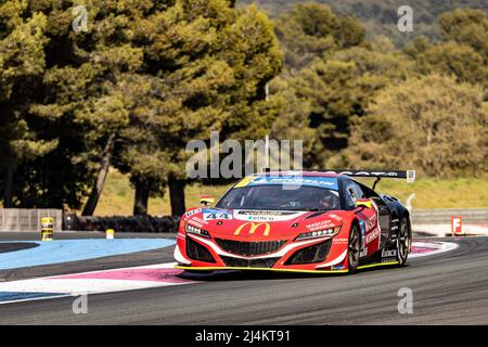 44 BOULEAU Gustav (dnk), MOLLER Jens (dnk), GMB Motorsport, Honda NSX GT3, action pendant le Castellet Round de la coupe Michelin le Mans 2022 sur le circuit Paul Ricard du 15 au 16 avril, au Castellet, France - photo Marc de Mattia / DPPI Banque D'Images