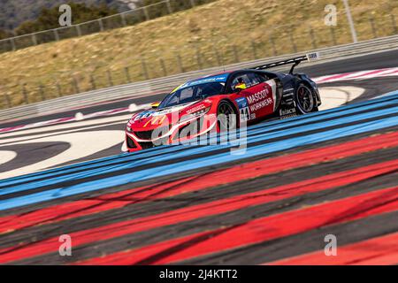 44 BOULEAU Gustav (dnk), MOLLER Jens (dnk), GMB Motorsport, Honda NSX GT3, action pendant le Castellet Round de la coupe Michelin le Mans 2022 sur le circuit Paul Ricard du 15 au 16 avril, au Castellet, France - photo Marc de Mattia / DPPI Banque D'Images