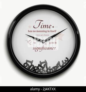 Horloge murale de conception originale avec arrêt du temps isolé illustration vectorielle sur fond blanc Illustration de Vecteur