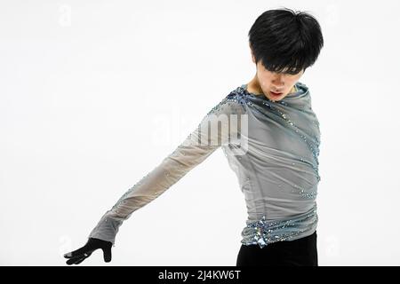 Tallinn, Estonie. 16th avril 2022. Tatsuya TSUBOI (JPN), pendant la pratique masculine, aux Championnats du monde juniors de patinage artistique 2022 de l'UIP, à la patinoire de Tondiaraba, le 16 avril 2022 à Tallinn, Estonie. (Photo de Raniero Corbelletti/AFLO) Banque D'Images