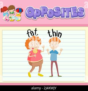 Des mots opposés avec des images pour les enfants Illustration de Vecteur