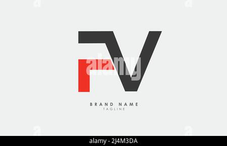 Lettres de l'alphabet initiales Monogram logo FV, VF, F et V. Illustration de Vecteur