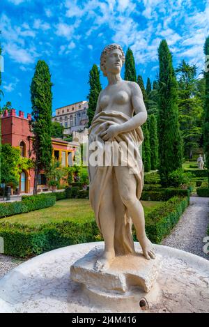 Vérone, Italie, 26 août 2021 : jardin Giardino Giusti dans la ville italienne de Vérone. Banque D'Images