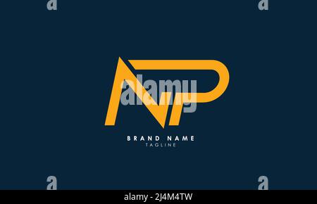 Lettres de l'alphabet initiales Monogram logo NP, PN, N et P. Illustration de Vecteur