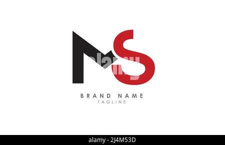 Lettres de l'alphabet initiales Monogram logo MS, SM, M et S. Illustration de Vecteur