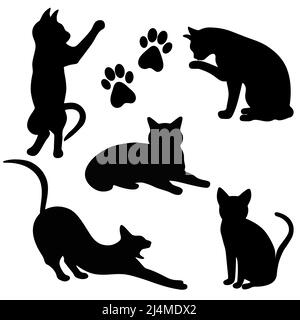 Illustration vectorielle de la série de silhouettes CATS Illustration de Vecteur