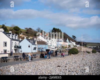 Vue générale sur le front de mer d'Amroth à Pembrokeshire, pays de Galles. Banque D'Images