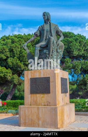 La Rabida, Espagne, 21 mai 2021 : statue de Christophe Colomb à la Rabida, Espagne Banque D'Images