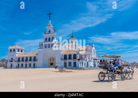 El Rocio, Espagne, 21 mai 2021 : Sanctuaire de notre dame de Rocio en Espagne Banque D'Images