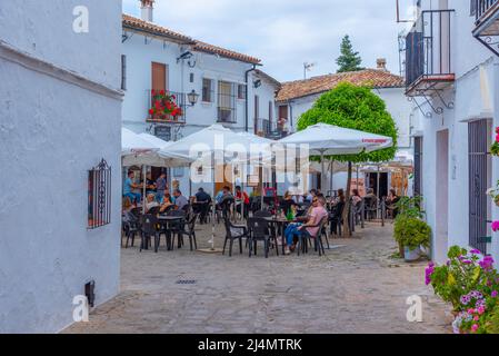 Grazalema, Espagne, 22 mai 2021 : Plaza espana dans la ville espagnole de Grazalema Banque D'Images